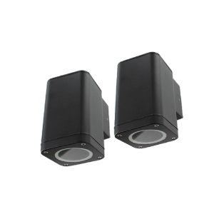 Set 2x Schuttinglamp LED 1x3Watt ZWART 220Volt IP65 dimbaar