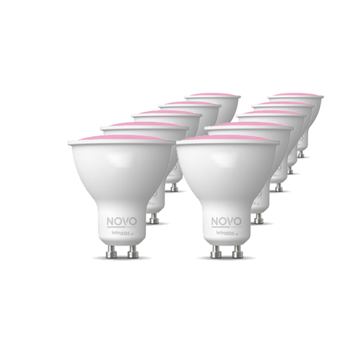 Novo GU10 SMART LED lamp 5,5Watt dimbaar RGBW Set 10x