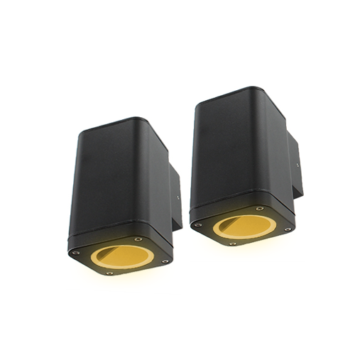 Set 2x Schuttinglamp LED 1x3Watt ZWART 220Volt IP65 dimbaar