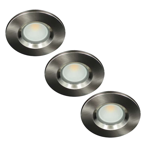 Set 6x LED spot GU10 COB 5Watt rond NIKKEL IP65 dimbaar D2