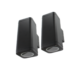 Set 2x Schuttinglamp LED 2x3Watt ZWART 220Volt IP65 dimbaar