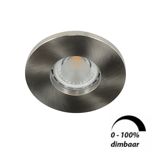 LED spot GU10 6Watt rond NIKKEL IP65 dimbaar D1