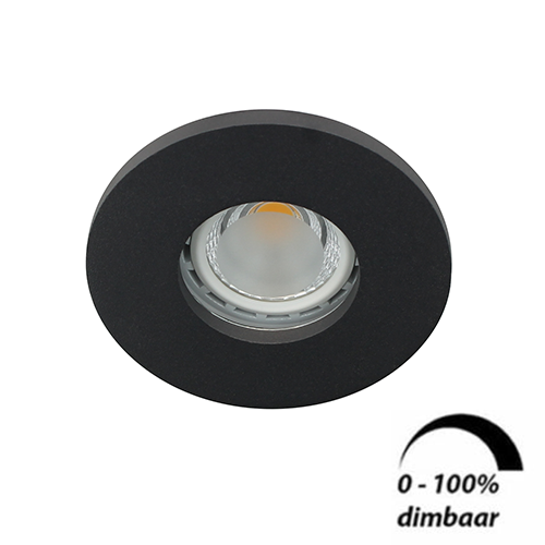 LED spot GU10 6Watt rond ZWART IP65 dimbaar D1