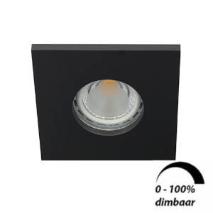 LED spot GU10 6Watt vierkant ZWART IP65 dimbaar D1