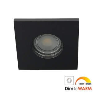 LED spot GU10 7Watt vierkant ZWART IP65 dimbaar D1