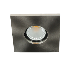 LED spot GU10 COB 3Watt vierkant NIKKEL IP65 dimbaar D1