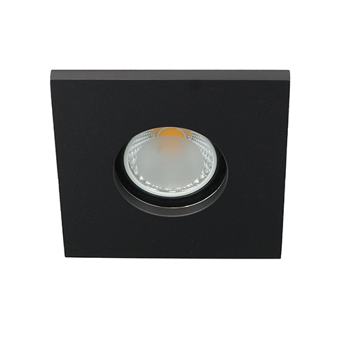 LED spot GU10 COB 3Watt vierkant ZWART IP65 dimbaar D1