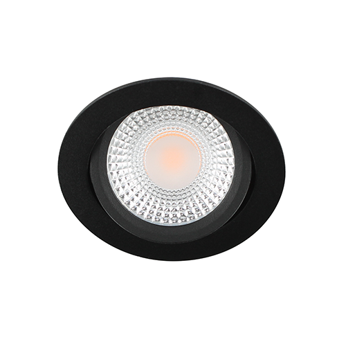 LED spot kantelbaar 5Watt rond ZWART IP65 dimbaar D1-2