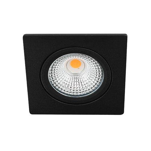 LED spot kantelbaar 5Watt vierkant ZWART IP65 dimbaar D-1