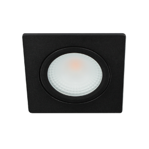 LED spot kantelbaar 5Watt vierkant ZWART IP65 dimbaar D2-1