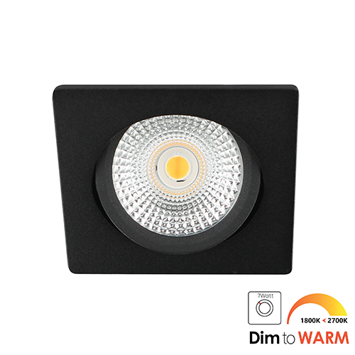 LED spot kantelbaar 5Watt vierkant ZWART IP65 dimbaar DTW-2