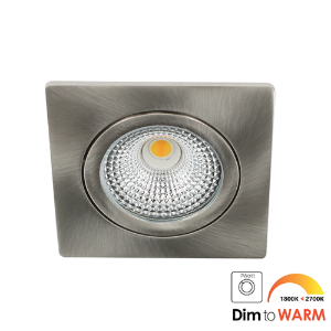 LED spot kantelbaar 5Watt vierkant NIKKEL dimbaar DTW-1