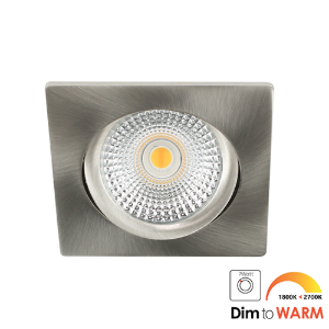 LED spot kantelbaar 5Watt vierkant NIKKEL dimbaar DTW-2