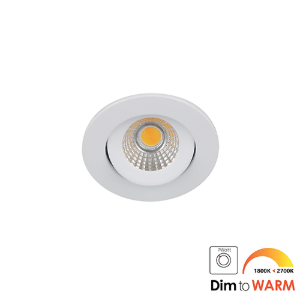 LED mini spot kantelbaar 5Watt rond WIT IP54 dimbaar - dim to warm