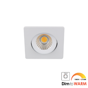 LED mini spot kantelbaar 5Watt vierkant WIT IP54 dimbaar - dim to warm