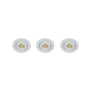 Set 3x LED mini spot 52mm kantelbaar 3Watt rond WIT IP65 dimbaar