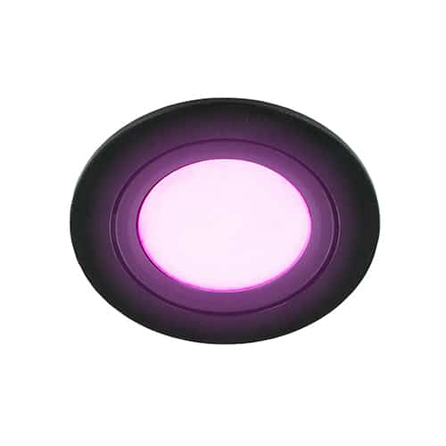 Mondo ondiepe inbouwspot - White & Color - rond ZWART 8Watt IP65 - Zigbee 3