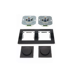 Nero Deluxe Glas dubbele LED dimmer combinatie compleet