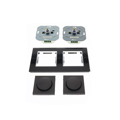 Nero Deluxe Glas dubbele LED dimmer combinatie compleet