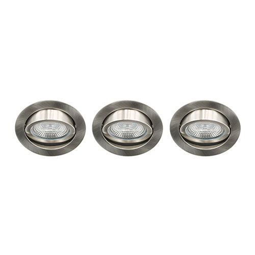 LED spot kantelbaar 5Watt rond NIKKEL IP65 dimbaar D SET3 - 3