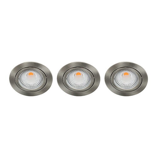 LED spot kantelbaar 5Watt rond NIKKEL IP65 dimbaar D1 SET3 - 1