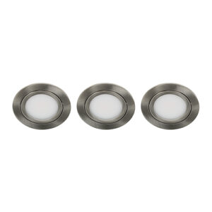 LED spot kantelbaar 5Watt rond NIKKEL IP65 dimbaar D3 SET3 - 1