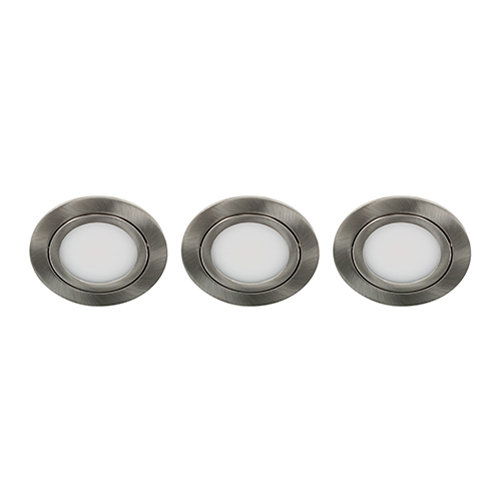 LED spot kantelbaar 5Watt rond NIKKEL IP65 dimbaar D3 SET3 - 1