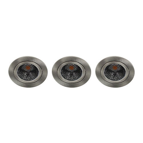 LED spot kantelbaar 5Watt rond NIKKEL IP65 dimbaar D5 SET3 - 1