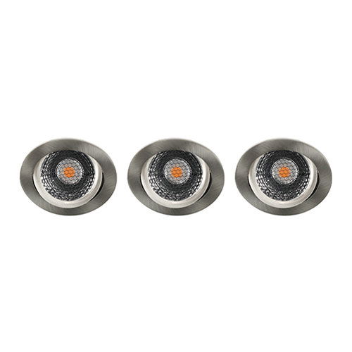 LED spot kantelbaar 5Watt rond NIKKEL IP65 dimbaar D5 SET3 - 2