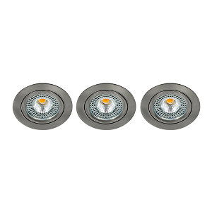 LED spot kantelbaar 5Watt rond NIKKEL IP65 dimbaar ID1 SET3 - 1