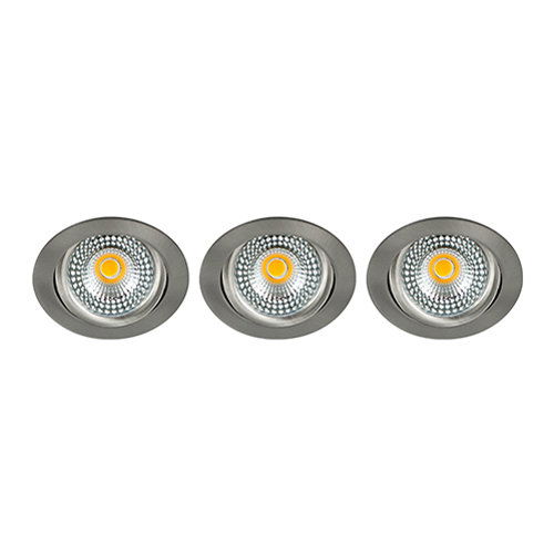 LED spot kantelbaar 5Watt rond NIKKEL IP65 dimbaar ID1 SET3 - 2