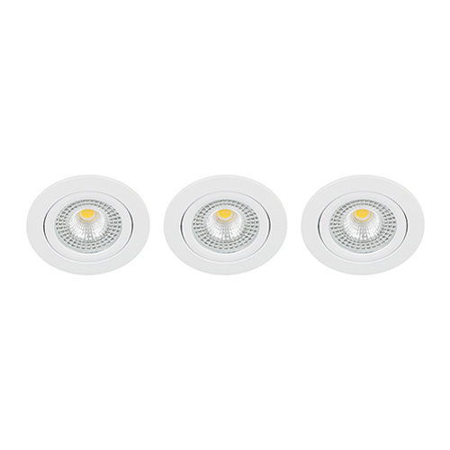 LED spot kantelbaar 5Watt rond WIT IP65 dimbaar ID1 SET3 - 1