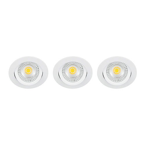 LED spot kantelbaar 5Watt rond WIT IP65 dimbaar ID1 SET3 - 2