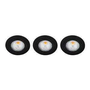 LED spot kantelbaar 5Watt rond ZWART IP65 dimbaar D SET3 - 1