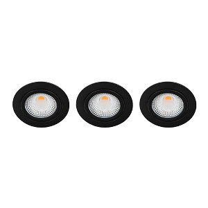 LED spot kantelbaar 5Watt rond ZWART IP65 dimbaar D1 SET3 - 1