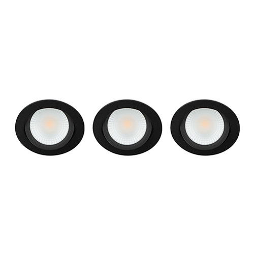 LED spot kantelbaar 5Watt rond ZWART IP65 dimbaar D2 SET3 - 2