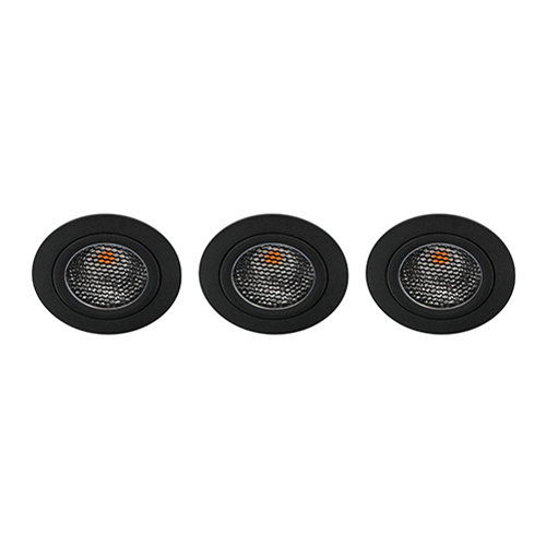 LED spot kantelbaar 5Watt rond ZWART IP65 dimbaar D5 SET3 - 1