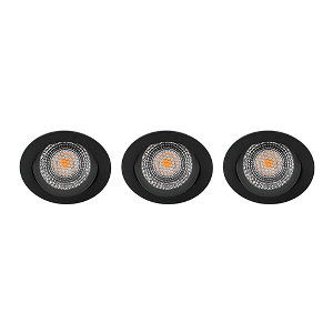 LED spot kantelbaar 5Watt rond ZWART IP65 dimbaar D5 SET3 - 2