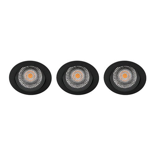 LED spot kantelbaar 5Watt rond ZWART IP65 dimbaar D5 SET3 - 2