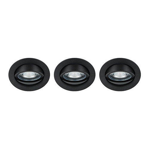 LED spot kantelbaar 5Watt rond ZWART IP65 dimbaar ID1 SET3 - 3