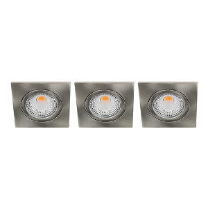 LED spot kantelbaar 5Watt vierkant NIKKEL IP65 dimbaar D1 SET3 - 1