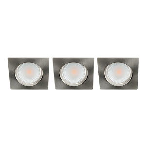 LED spot kantelbaar 5Watt vierkant NIKKEL IP65 dimbaar D2 SET3 - 2