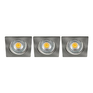 LED spot kantelbaar 5Watt vierkant NIKKEL IP65 dimbaar ID1 SET3 - 2