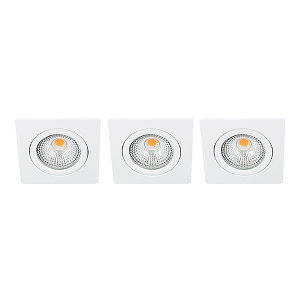 LED spot kantelbaar 5Watt vierkant WIT IP65 dimbaar D SET3 - 1