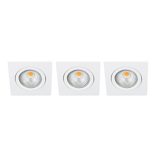 LED spot kantelbaar 5Watt vierkant WIT IP65 dimbaar D SET3 - 1