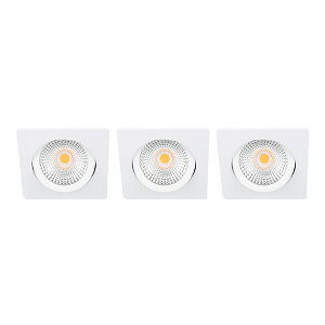 LED spot kantelbaar 5Watt vierkant WIT IP65 dimbaar D SET3 - 2