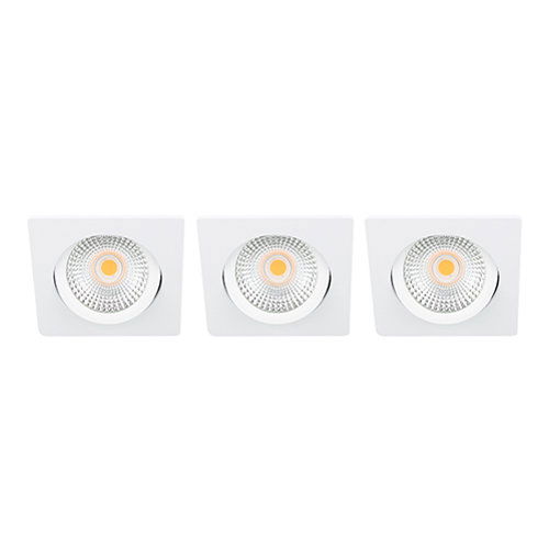 LED spot kantelbaar 5Watt vierkant WIT IP65 dimbaar D SET3 - 2