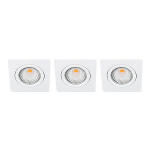 LED spot kantelbaar 5Watt vierkant WIT IP65 dimbaar D1 SET3 - 1