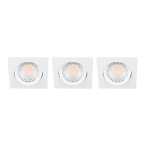 LED spot kantelbaar 5Watt vierkant WIT IP65 dimbaar D1 SET3 - 2