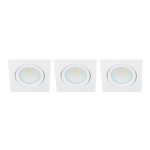 LED spot kantelbaar 5Watt vierkant WIT IP65 dimbaar D2 SET3 - 1